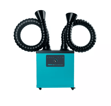 BK262 Fume Extractor: Knob-controlled airflow, dual-station, low-noise, long-life fan, for industrial soldering fume extraction