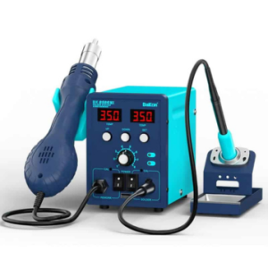 BK8586MX Rework Soldering: 1000W, brushless fan, C245/C210/C115 compatible, 180-500℃ iron, 100-500℃ gun, USB 5V, sleep mode, for DIY, repair